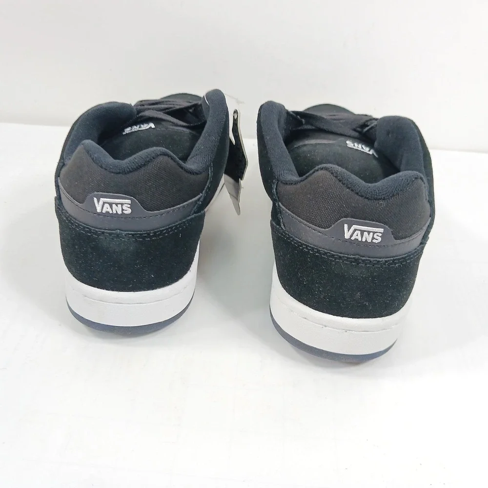 Vans Seldan Mens 8.5 Black White Suede Canvas Low Top Skate Shoes 500664